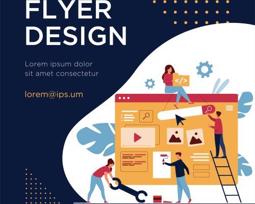 Digital marketing team constructing landing or home page